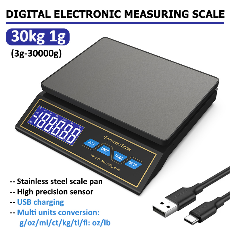 Electronics Stuff - Balance de cuisine numérique LCD 30kg/1g,